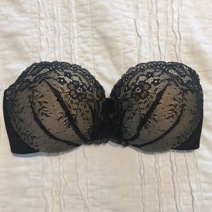 Black lace push up bra
